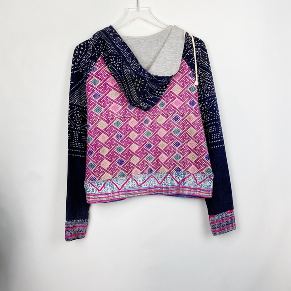 Anthropologie Shangri La Batik Embroidered Hoodie Dolan Small - Picture 5 of 12